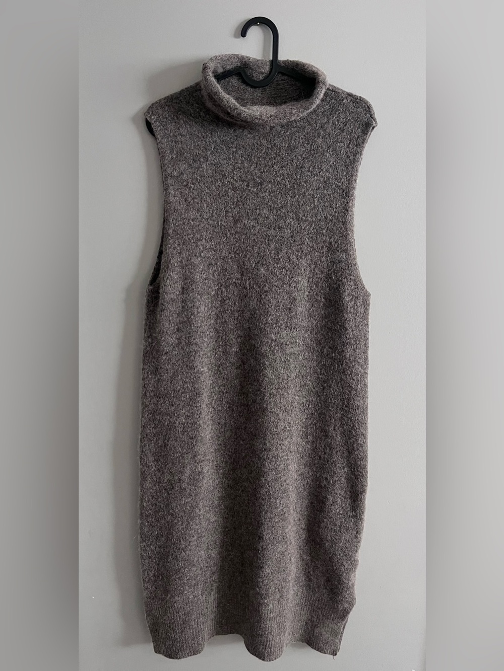 Aritzia Wilfred Free Cowl Neck Sleeveless Sweater Dress Taupe Size Large